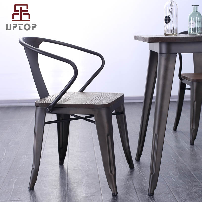 Uptop Furnishings-Contemporary Dining Chairs, Rusty Indoor-outdoor Metal Dining Chair With