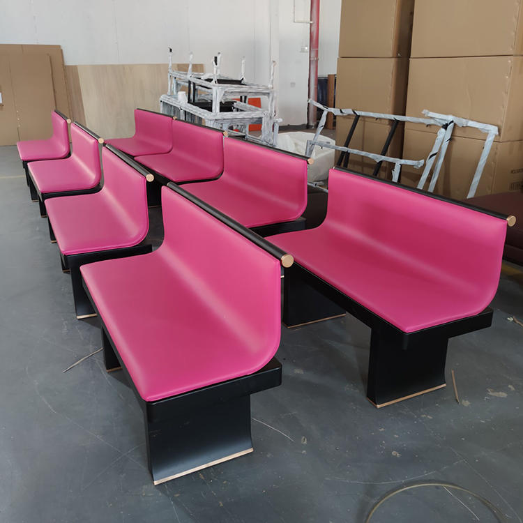 (SP-KS386) Modern Durable Pink sofa booth seating dining sets metal restaurant furniture