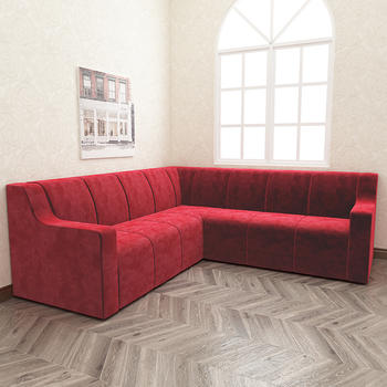 (SP-KS387) New modern red fabric sofa booth seating sectional sofa set designs
