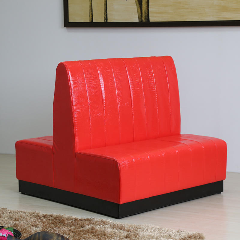 (SP-KS257) Cafe furniture red leather sofa booth seating