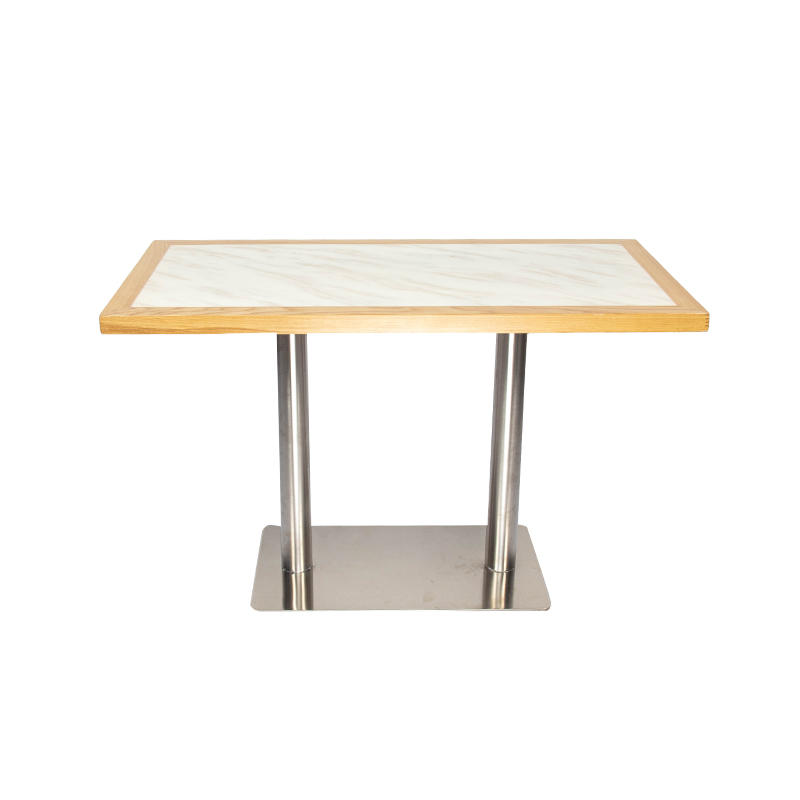 Artifical marble table top with solid wood edge (SP-RT188)