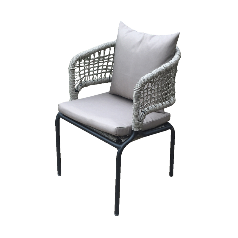 Cafe Furniture Grey Cushion seat Metal Outdoor Bistro Arm Chair