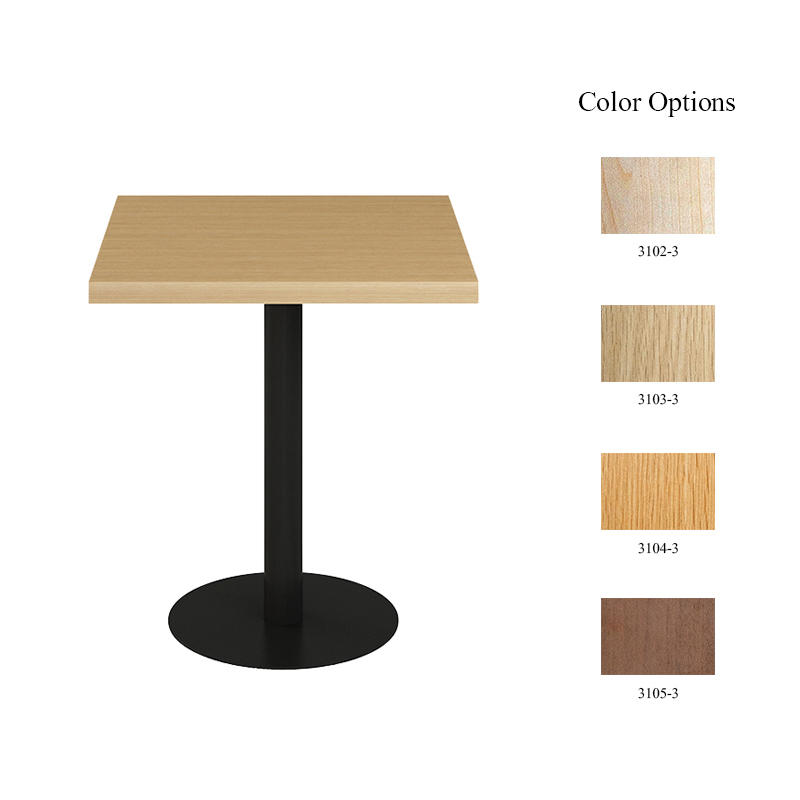 Hot sale coffee furniture square laminate table top black steel base metal coffee tables