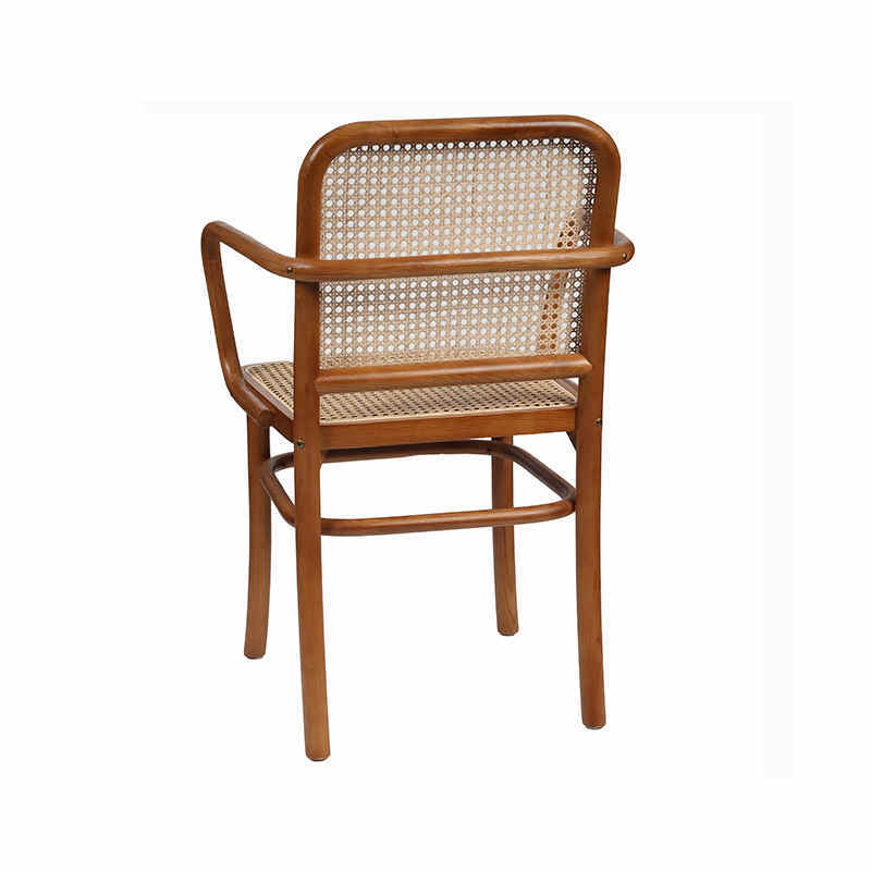Popular hot sale rattan wood arm dining chair