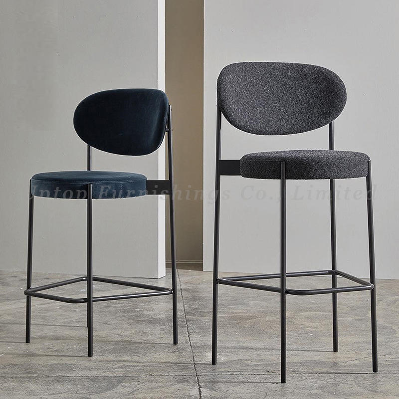 Popular Modern Customized Upholstered Metal Frame Bar Stool Furniture