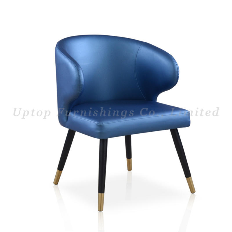 Wood furniture modern fabric dining hotel bule coffee shop chairs With armrests