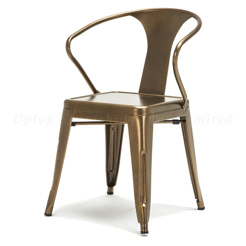 Colorful fashion stacking dining metal chair for cafe restaurante