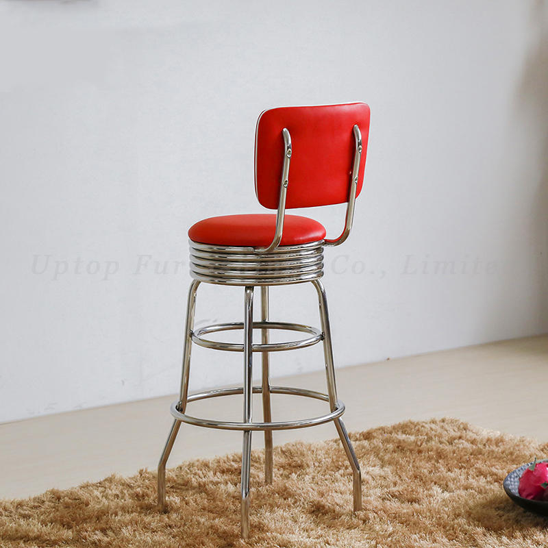 Wholesale 1950s Retro High Quality Bar Stools Round Bistro High Chairs