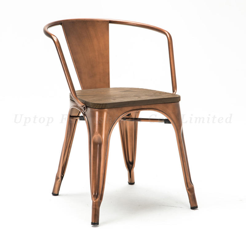 High quality stackable metal chair restaurant used dining chair
