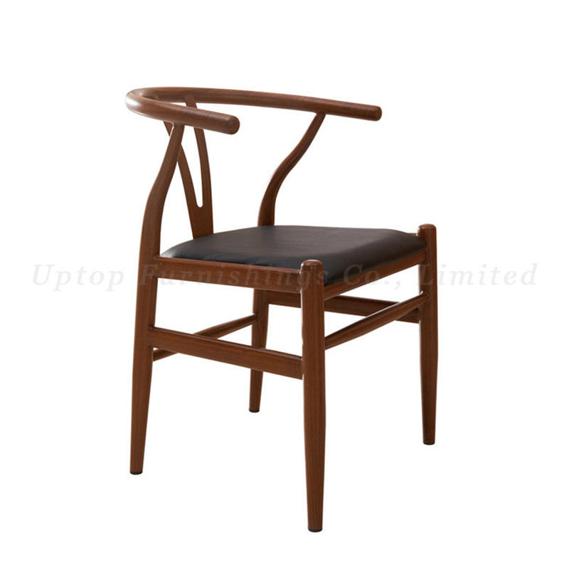 Commercial iron rustic chair restaurant industrial chairs imitated wood dining chair
