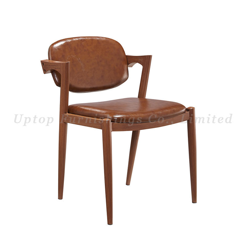 Commercial iron rustic chair restaurant industrial chairs imitated wood dining chair