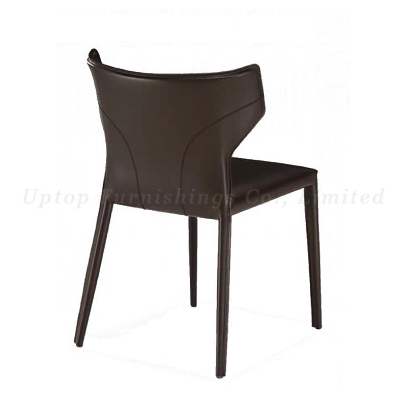 High quality marble table and pu leather metal dining chairs for