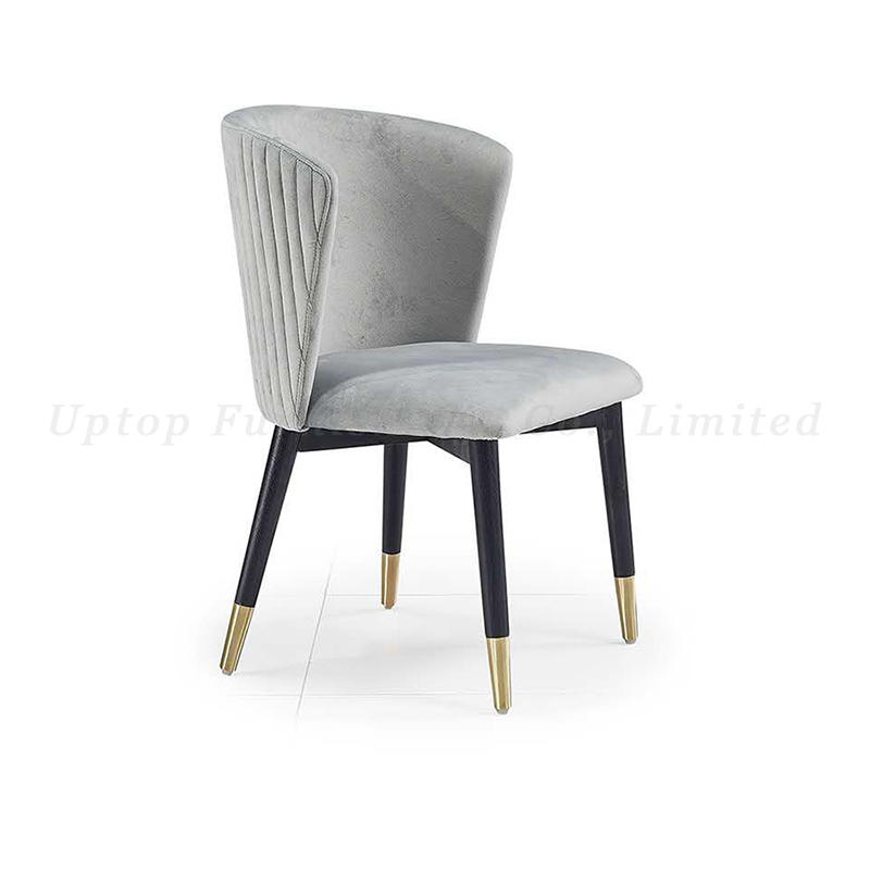 Wholesales fashion high-end cafe leisure chair soft and wooden leg chair