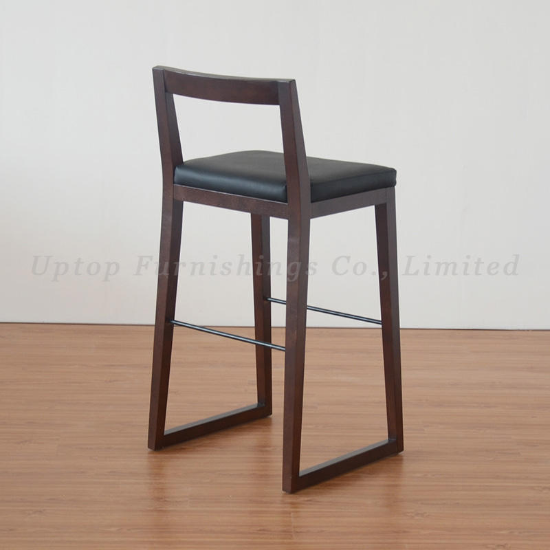 Comfortable bar furniture pu leather solid wood frame bar chair for sale