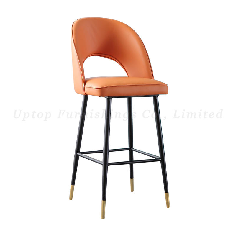 Modern Design Restaurant Metal Frame High Upholstery Velvet Bar Stool