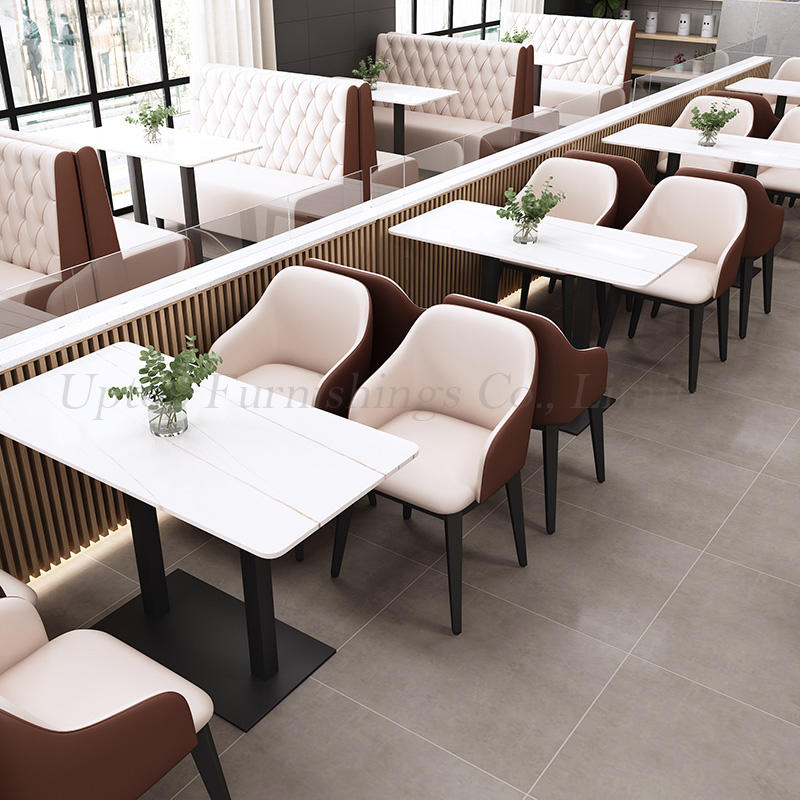 Commercial high quality upholstered solid wood restaurant table and chair restaurant furniture sets