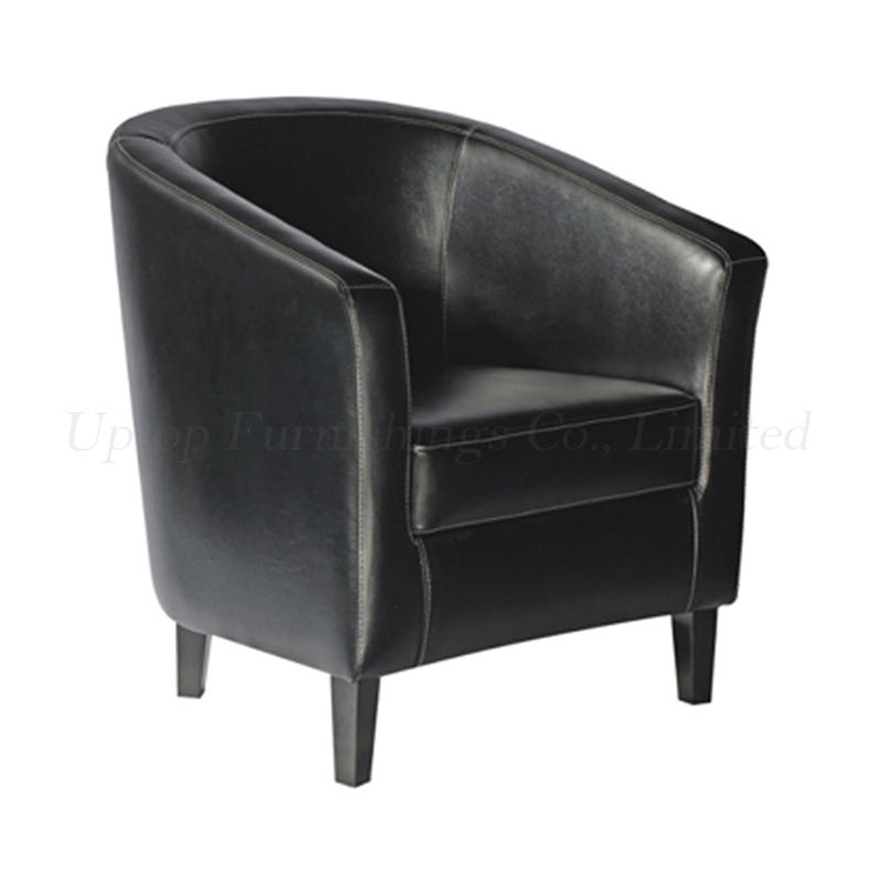 Modern custom cafe black leather arm chair sofa