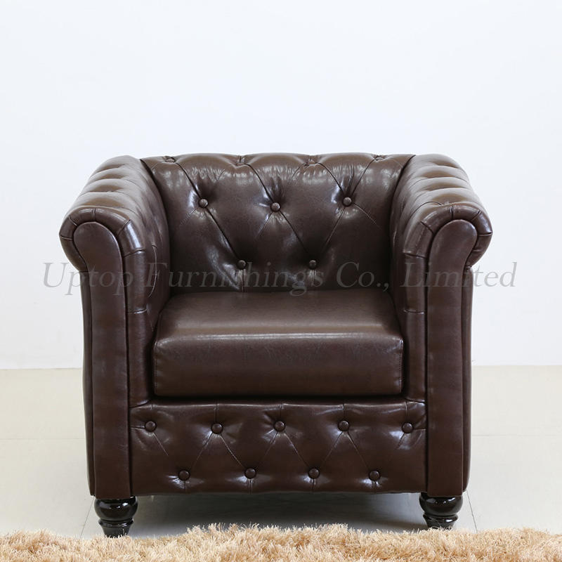 American style PU leather or fabric upholstery foam lounge armrest hotel accent chair