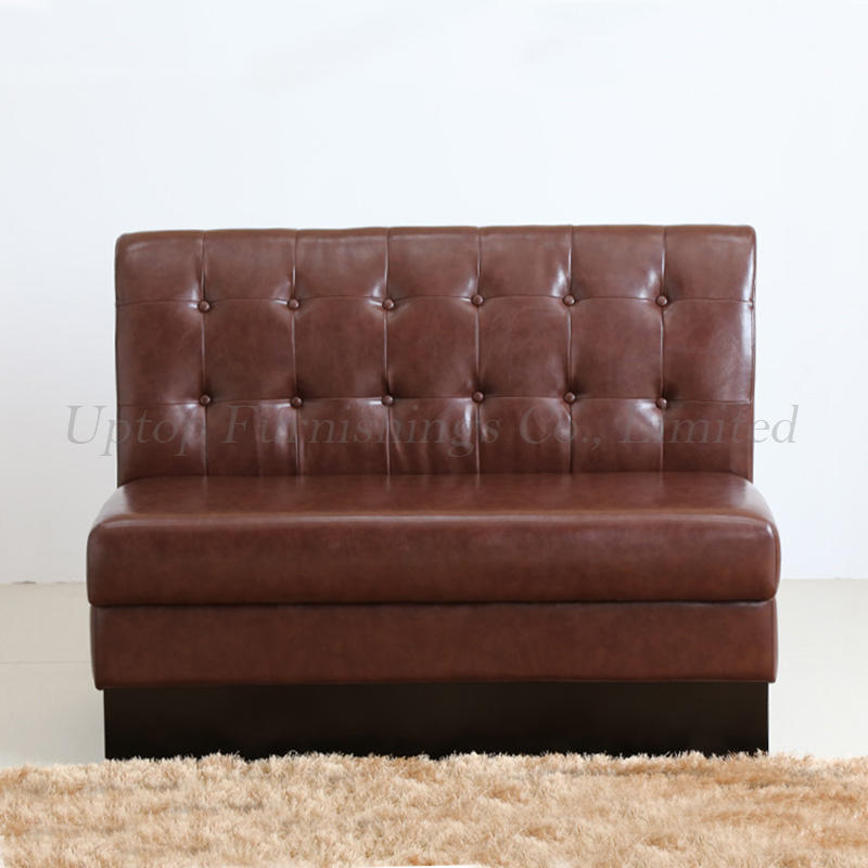 China modern brown leather cafe bench seat custom