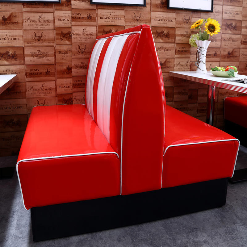 Custom Retro 1950s style Restaurant Dining Room Furniture Stainless Steel PU leather American Fast Food Dining Chairs Factory From China