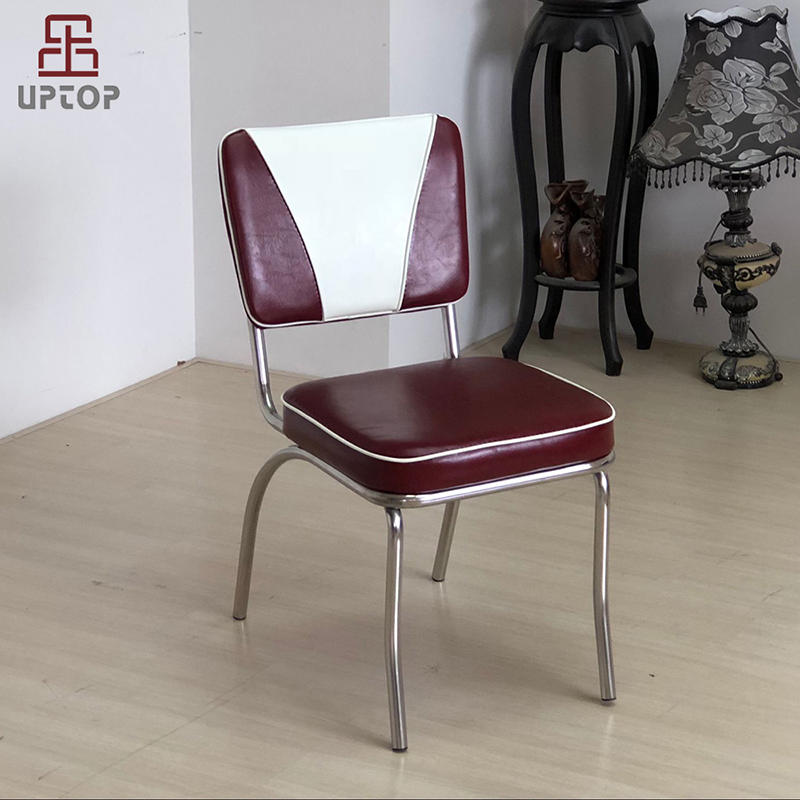 (SP-LC292) High quality 201stainless steel soft leather chair for fast food restaurant