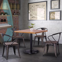 (SP-CT859) Widely Used industrial metal dining table and chairs for restaurant/cafe