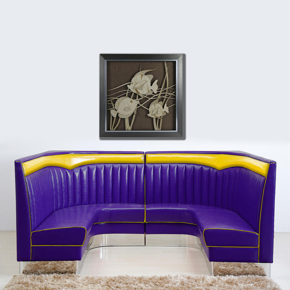 (SP-KS258) Fashion leather sofa set furniture restaurant booth