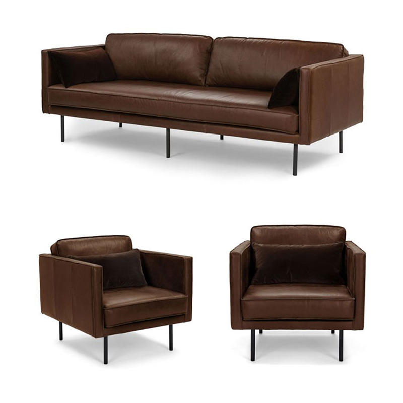 Modern simple living room  leather furniture sofa set designs (SP-SF206)