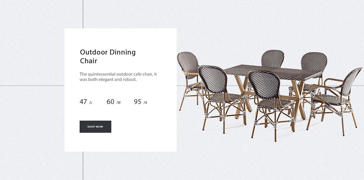 (SP-OC356) High quality Outdoor rattan cafe dining chair garden sets-2