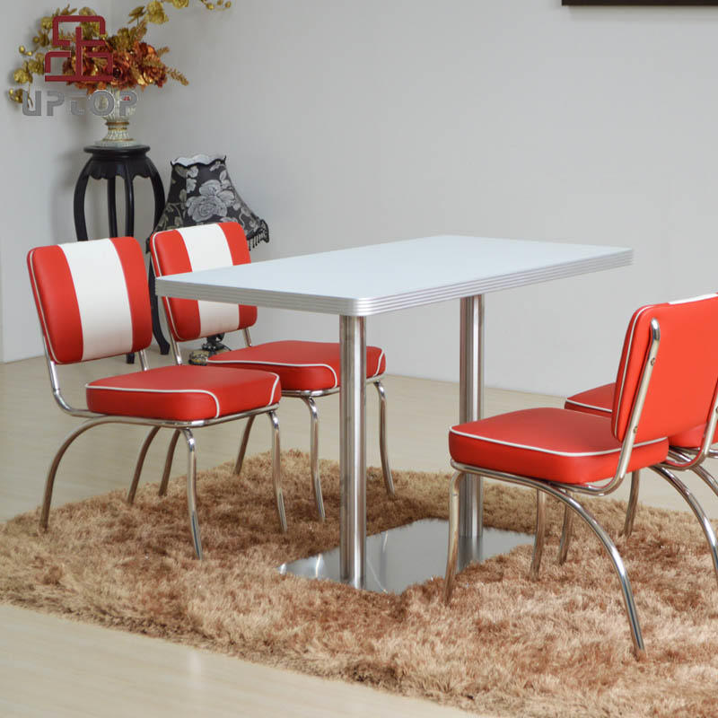 UPTOP Retro 1950s Diner Chair in Red and White with 2
