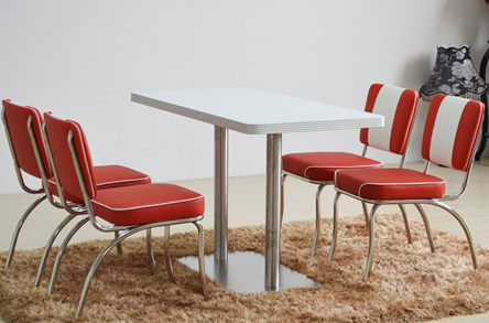 Uptop Furnishings-High-quality Cafe Furniture | Uptop Retro 1950s Diner Chair In Red And-2