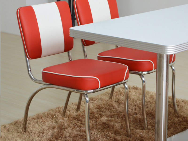 UPTOP Retro 1950s Diner Chair in Red and White with 2-8