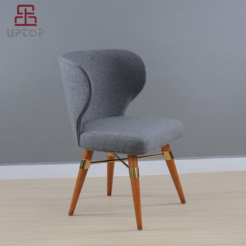 Traditional & Classic velet upholstery louis chair with wood legs (SP-HC585)