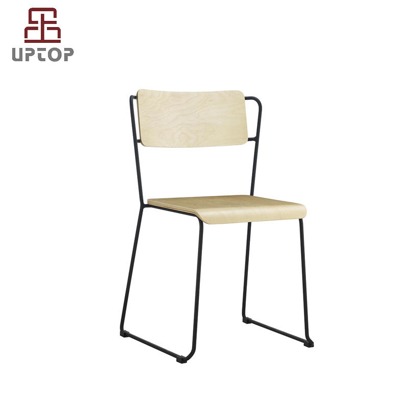UPTOP Assembled Bent plywood Metal Dining Chair Stackable (SP-BC335)