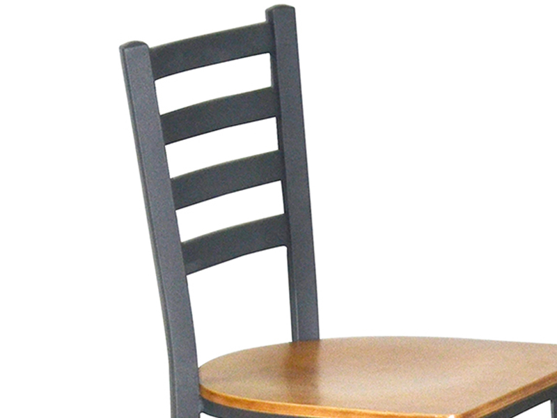 Uptop Furnishings-Cafe Metal Chair Uptop Black Ladder Back Metal Restaurant Chair-2