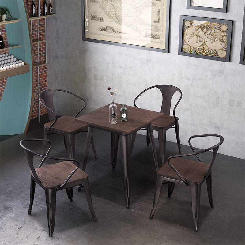side allweather rusty Uptop Furnishings Brand metal restaurant chairs factory