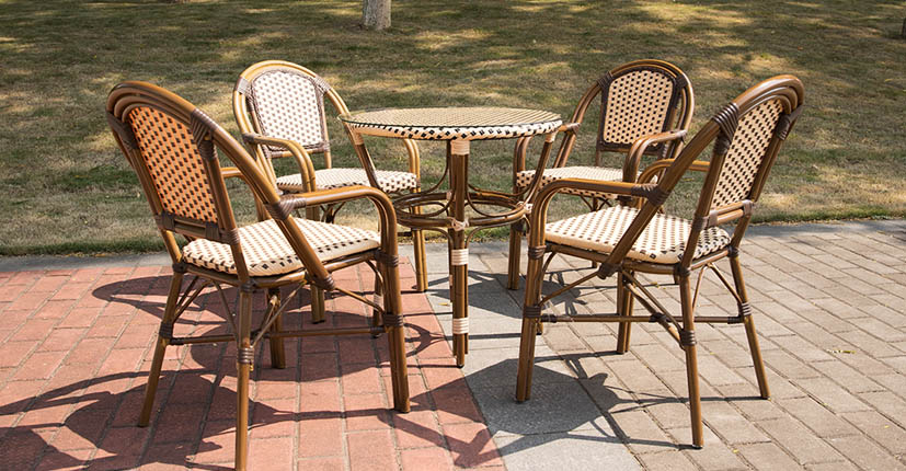 Uptop Furnishings-Industrial Chairs All-weather Wicker French Café Bistro Chair
