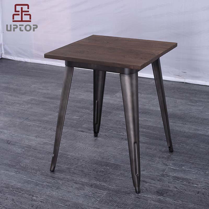 Industrial Tolix style Dining metal table with Wood top (SP-RT616)