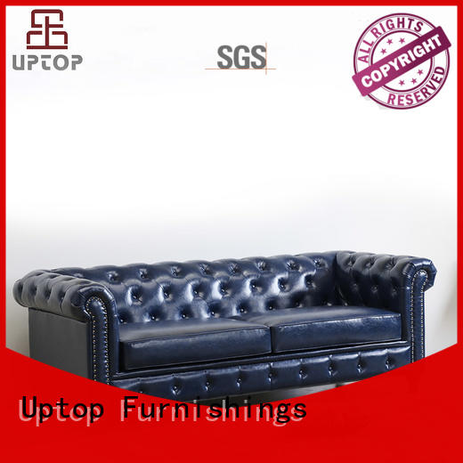 Classic Scroll Arm Tufted Button PU Leather Chesterfield Style Sofa (SP-KS316)