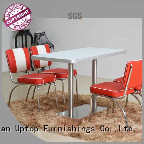 white diner industrial table and chair Uptop Furnishings manufacture
