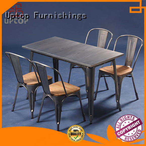Uptop Furnishings industrial dining table and chairs stackable for bar