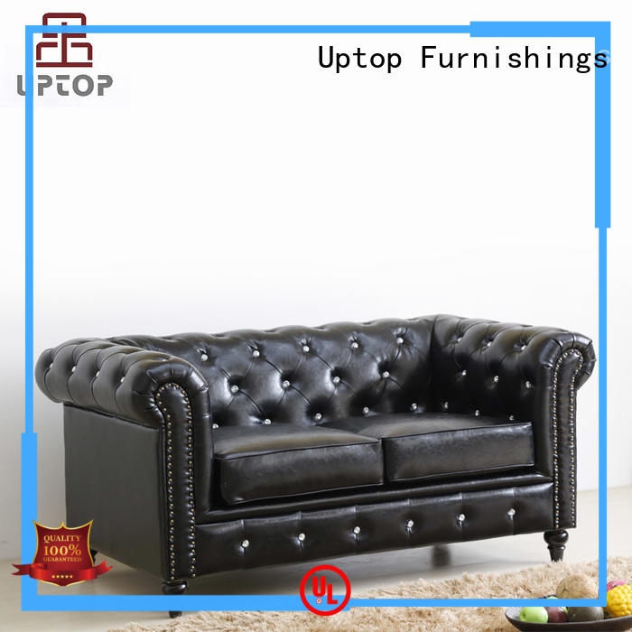 Classic Scroll Arm Button Tufted Chesterfield Style loveseat & sofa black ( SP-KS316 )